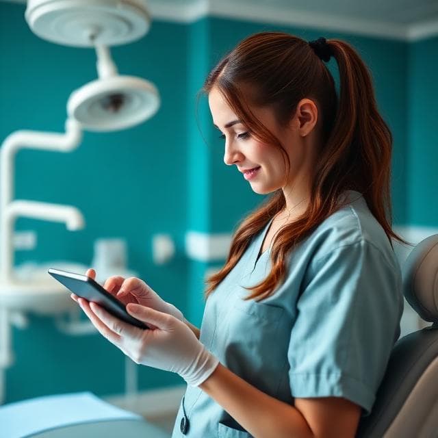 Dental clinic with tablet